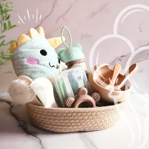 صندوق هدية مواليد(اللون البني والأخضر)